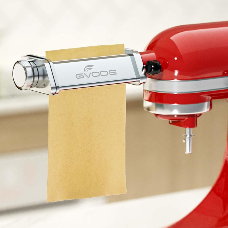 GVODE Pasta Attachment for KitchenAid Stand Mixer Included Pasta Sheet Roller, Spaghetti Cutter and Fettuccine Cutter Pasta Maker Stainless Steel Accessories 3Pcs by - Image 5